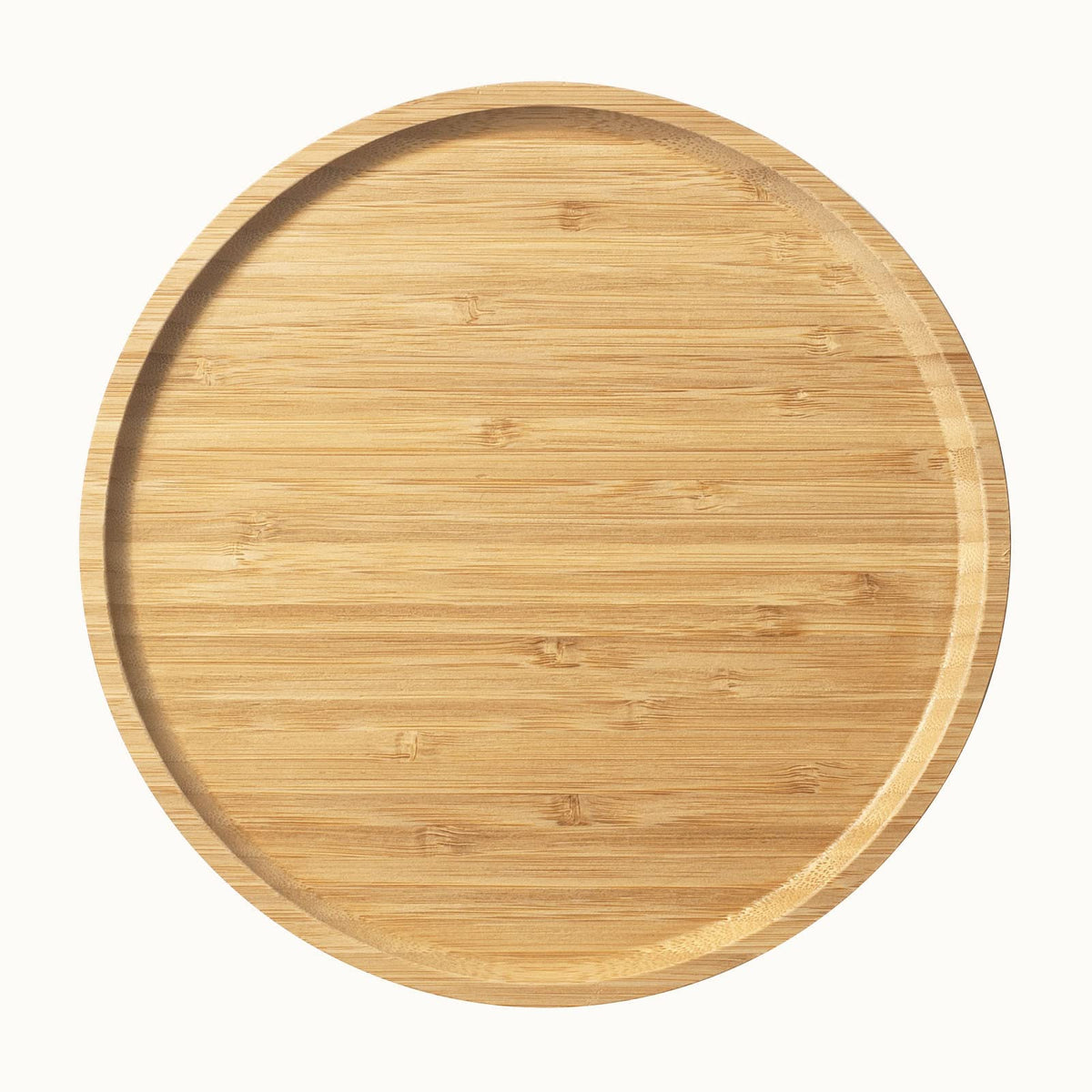 Bamboo Serving Platter, Round Wood Tray, Wooden Serving Tray, Fruit, Bread, Salad Plate, Round Wood Charcuterie Board (13.8 inch)