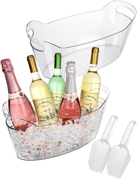 HOYTST 7L Ice Buckets for Parties, 2-Pack Clear Acrylic Champagne Bucket