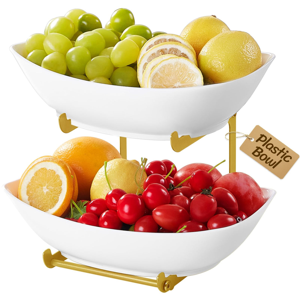 Lifewit 3 Tier Fruit Bowl for Kitchen Counter, Tiered Plastic Serving Tray