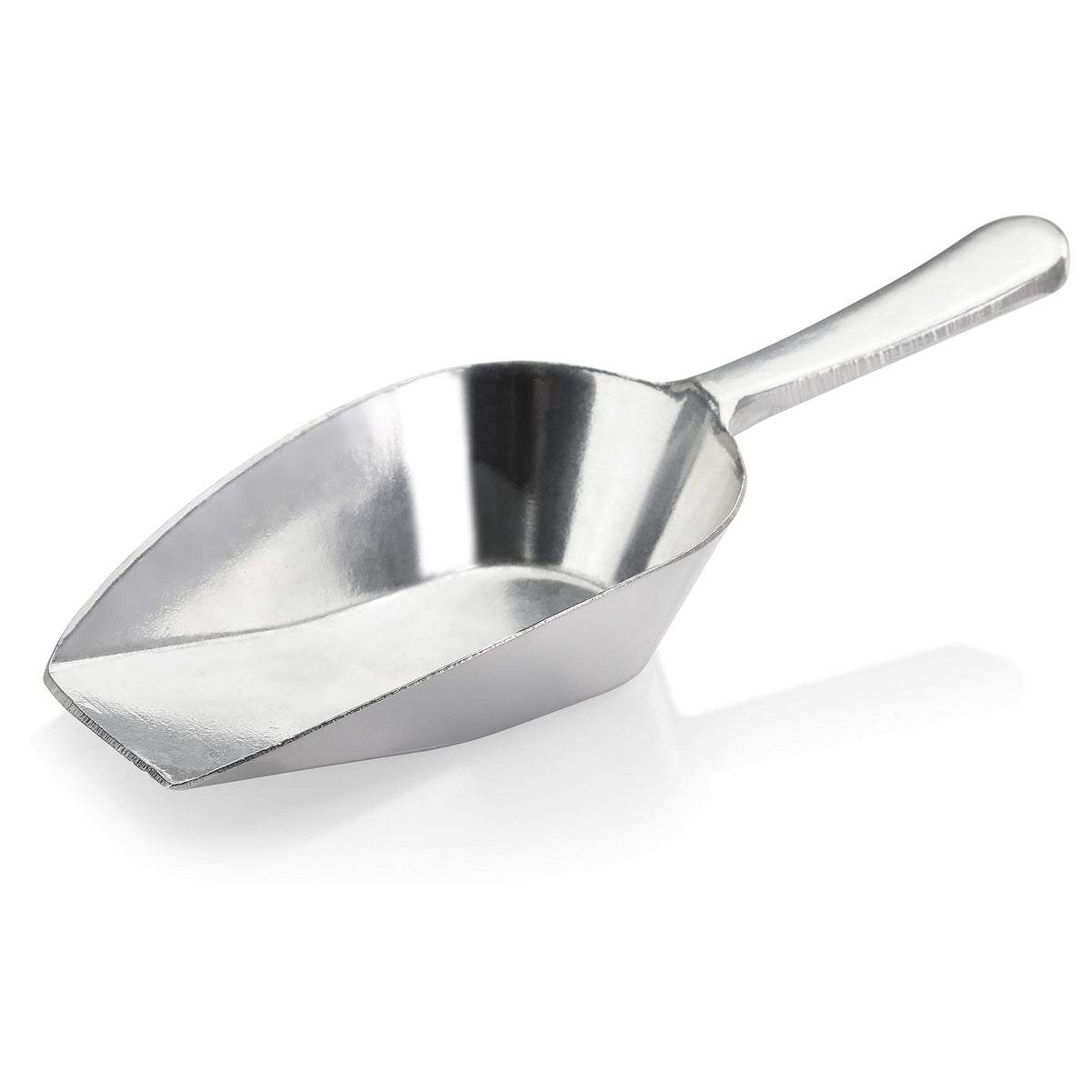 New Star Foodservice Cast Aluminum Flat Bottom Scoop, 2-Ounce, Silver