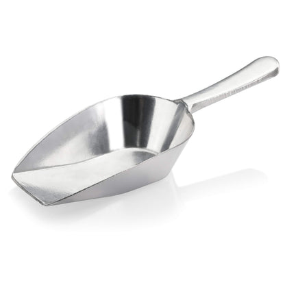 New Star Foodservice Cast Aluminum Flat Bottom Scoop, 2-Ounce, Silver