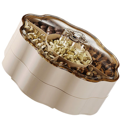 Candy Box Dry Fruit Container With Lid For Living Room 5 Compartments Snacks Organiser For Household Use