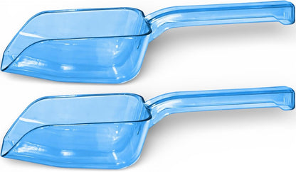 2-Pack Plastic Ice Scoop for Freezer, 8 oz Each, Clear Blue Ice Scoops