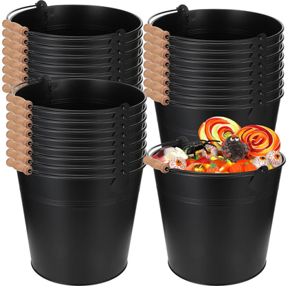 Didaey 12 Pcs Galvanized Metal Beer Buckets, Handle,Silver