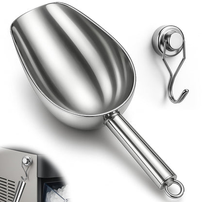 Stainless Steel Ice Scoop for Freezer with Magnetic Hook