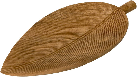 Leaf-Shaped Dried Fruit Tray Creative Snack Dish for Home Practical Serving Plate for Fruits and Snacks Wooden for Living s (38 X 10 X 18 cm)