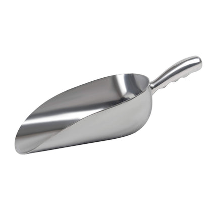 Cast Aluminum Utility Scoop - 12 oz. - Round Bottom, ice scoop For Multi-Purpose Use, With Finger Groove Handle (Hand Wash Only) (12 oz.)