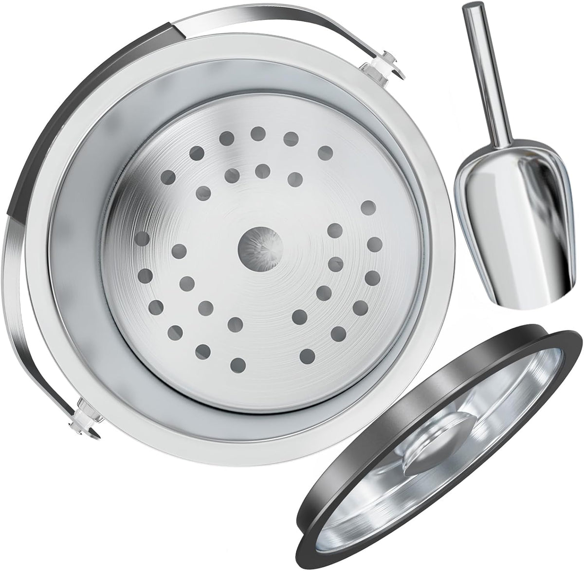 3.2L Double Wall Stainless Steel Ice Bucket for Parties with Lid, Scoop