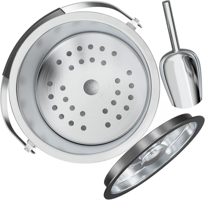 3.2L Double Wall Stainless Steel Ice Bucket for Parties with Lid, Scoop
