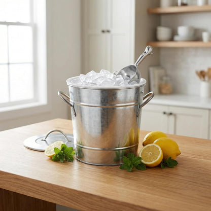 Insulated Ice Bucket with Lid & Scoop – 4L Ice Chiller