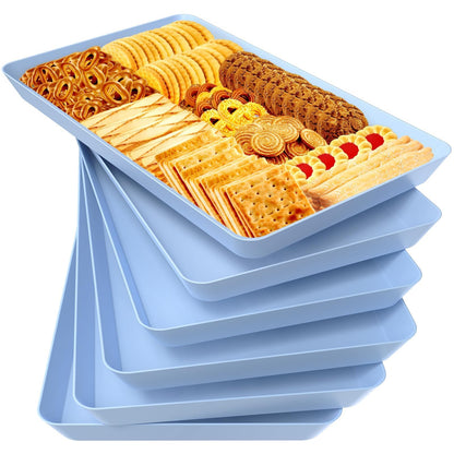 WOWBOX 4-Pack Reusable Plastic Serving Trays for Snacks, Fruit and Parties