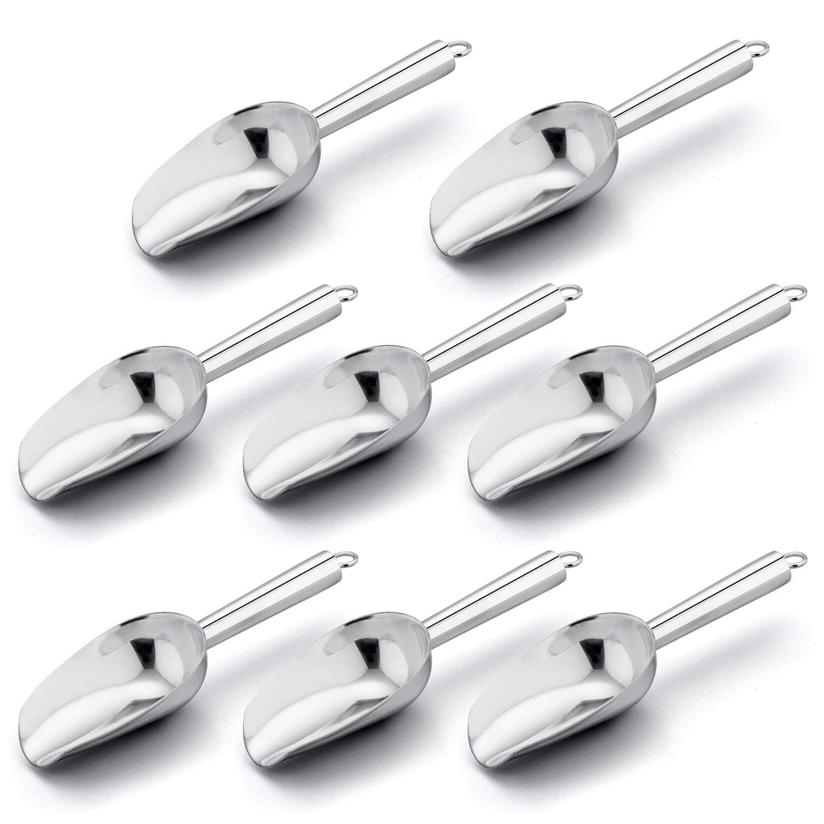 E-far Mini Scoop, 3 Ounce Stainless Steel Kitchen Utility Scoops, 4 Pack