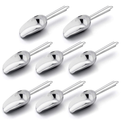 E-far Mini Scoop, 3 Ounce Stainless Steel Kitchen Utility Scoops, 4 Pack