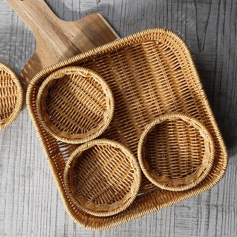Snack Storage Serving Basket with 4 Compartment Divided Dried Fruit Trays
