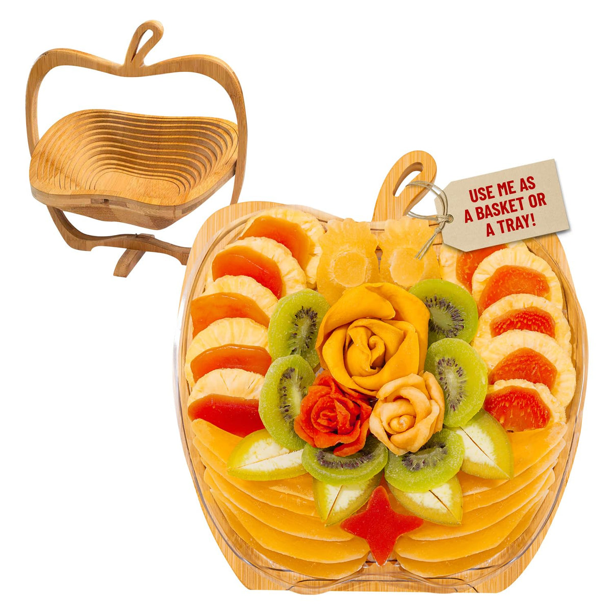 Dried Fruit Gift Basket - Healthy Gourmet Snack Box - Holiday Food Tray - Variety Snacks - Easter, Birthday, Sympathy, Mom, Dad, Corporate Tray - Bonnie & Pop