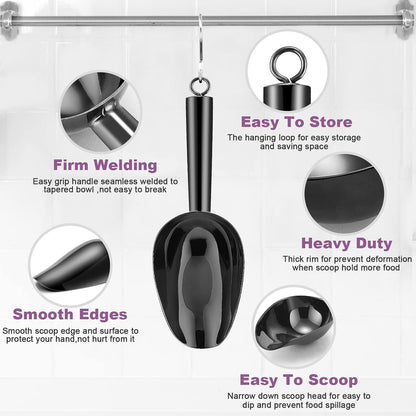 P&P CHEF Black Ice Scoop, 6OZ Small Stainless Steel Candy Food Scoop