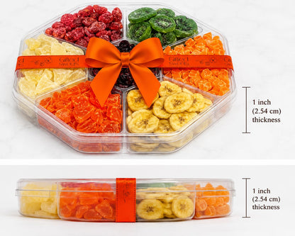 Dried Fruit Gift Basket - 7 Sweet Tropical Gourmet Dried Fruit - Assorted Food Gift Box for Birthday, Sympathy, Men & Women.