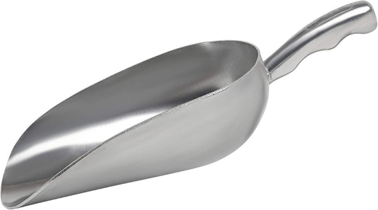 Cast Aluminum Utility Scoop - 12 oz. - Round Bottom, ice scoop For Multi-Purpose Use, With Finger Groove Handle (Hand Wash Only) (12 oz.)