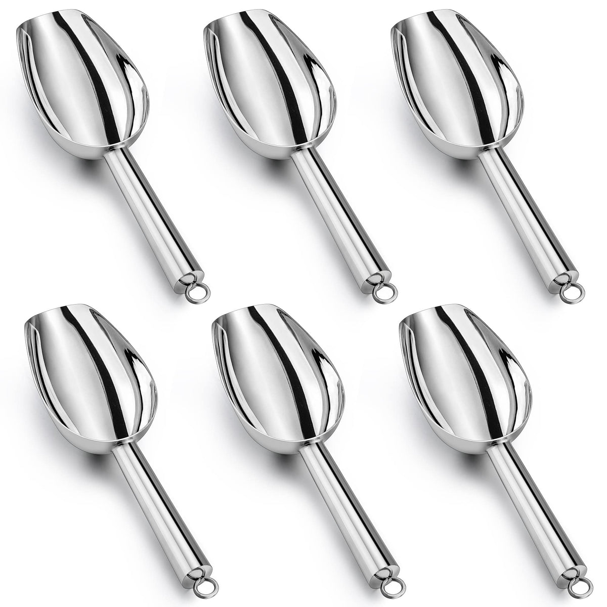 LIANYU Metal Ice Scoop Set of 4, 3 Oz Stainless Steel Small Ice Scooper