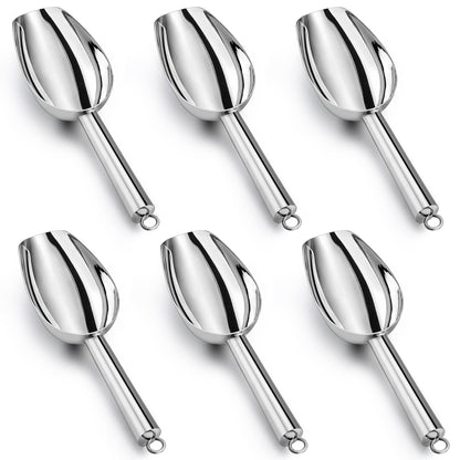 LIANYU Metal Ice Scoop Set of 4, 3 Oz Stainless Steel Small Ice Scooper