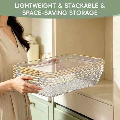 2 Set 16" x 9" Plastic Chilled Serving Tray for Parties, Serving Platter with Compartments Ice Chilled Party Platter Charcuterie Serving Board Cold Dish Dip for Fruit Seafood Vegetable
