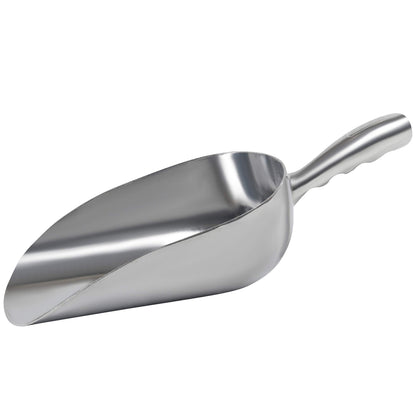 Cast Aluminum Utility Scoop - 12 oz. - Round Bottom, ice scoop For Multi-Purpose Use, With Finger Groove Handle (Hand Wash Only) (12 oz.)