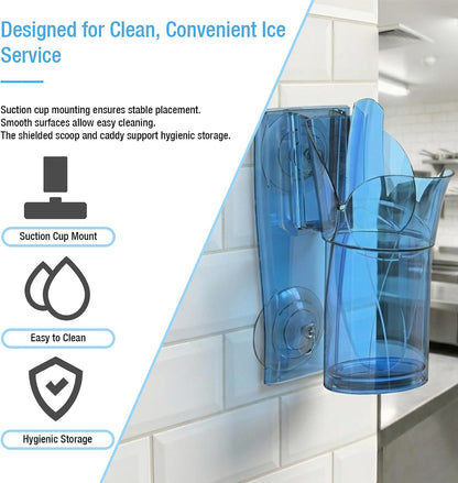 Saf-T-Scoop with Holder for Ice Buckets and Coolers, Plastic, 6 To 10 Ounces, Blue