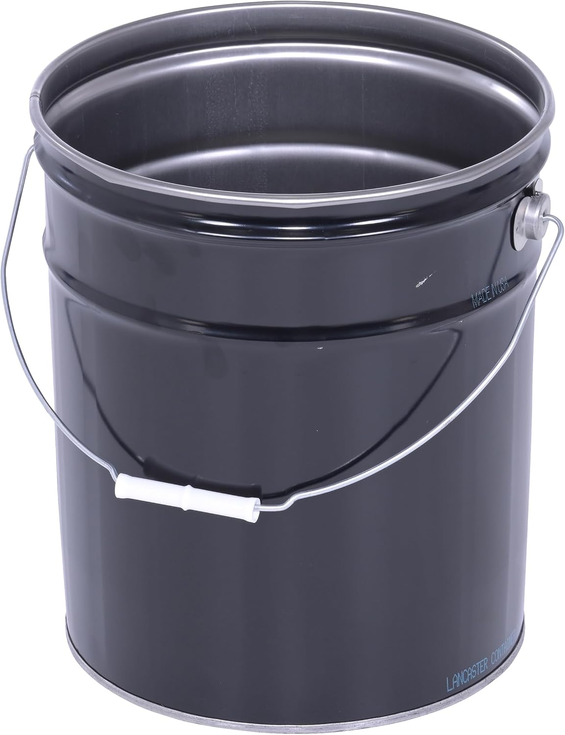 Vestil Pail-STL-RI Steel Open Head Pail, 5 Gallon, Black