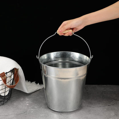 Didaey 12 Pcs Galvanized Metal Beer Buckets, Handle,Silver