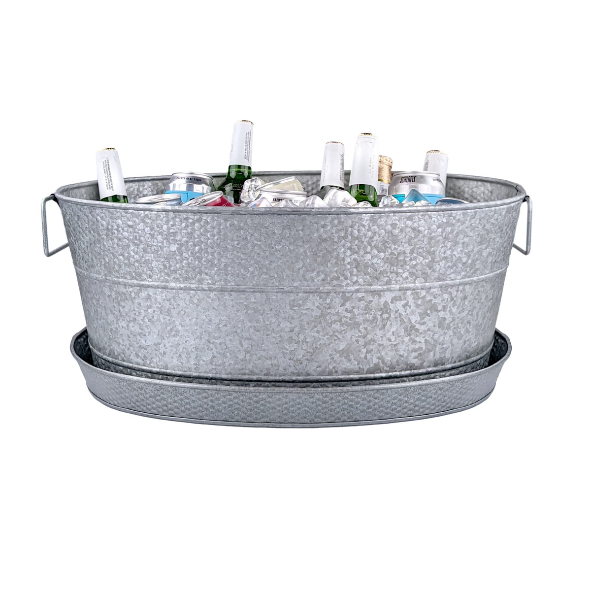 BREKX Heavy-Duty Stainless Steel Beverage Tub for Parties, Large, Oval