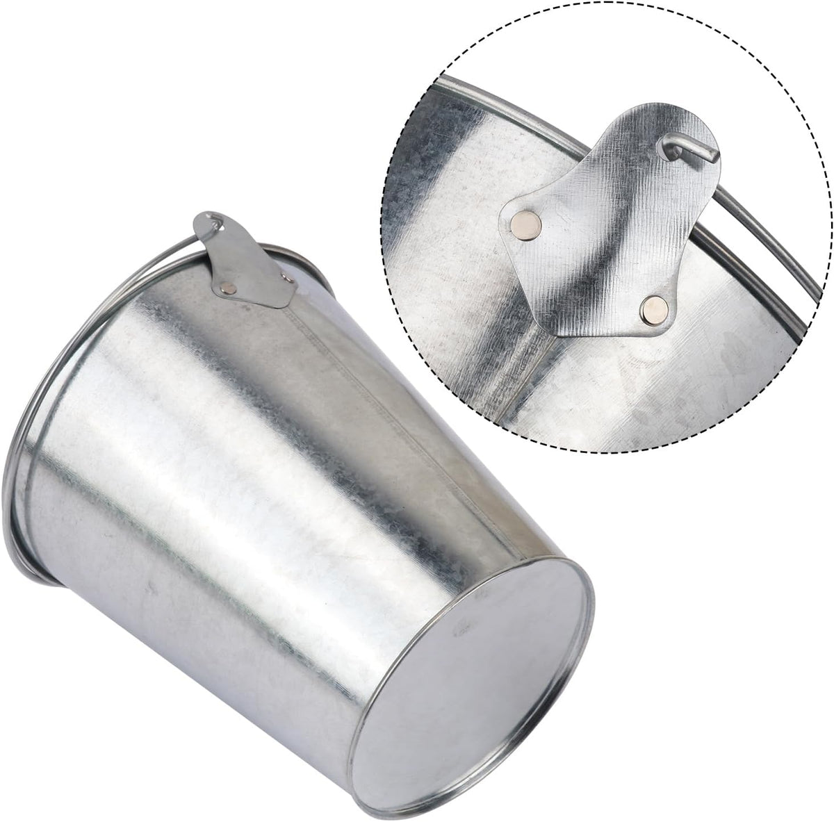 12 Pack 7 Inch Large Galvanized Ice Buckets with Handles, 100 OZ Metal Bucket for Beer, Wine, Champagne, Parties, BBQs, Tailgating, and Elegant Centerpieces