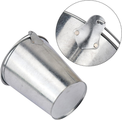 12 Pack 7 Inch Large Galvanized Ice Buckets with Handles, 100 OZ Metal Bucket for Beer, Wine, Champagne, Parties, BBQs, Tailgating, and Elegant Centerpieces