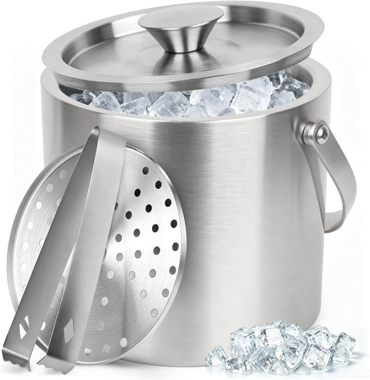 Ice Bucket 3L Stainless Steel Insulated Ice Buckets for Parties