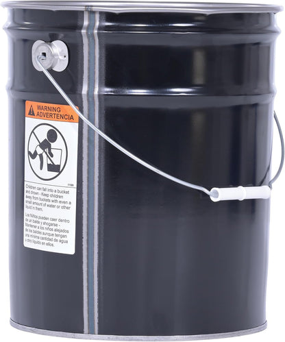 Vestil Pail-STL-RI Steel Open Head Pail, 5 Gallon, Black