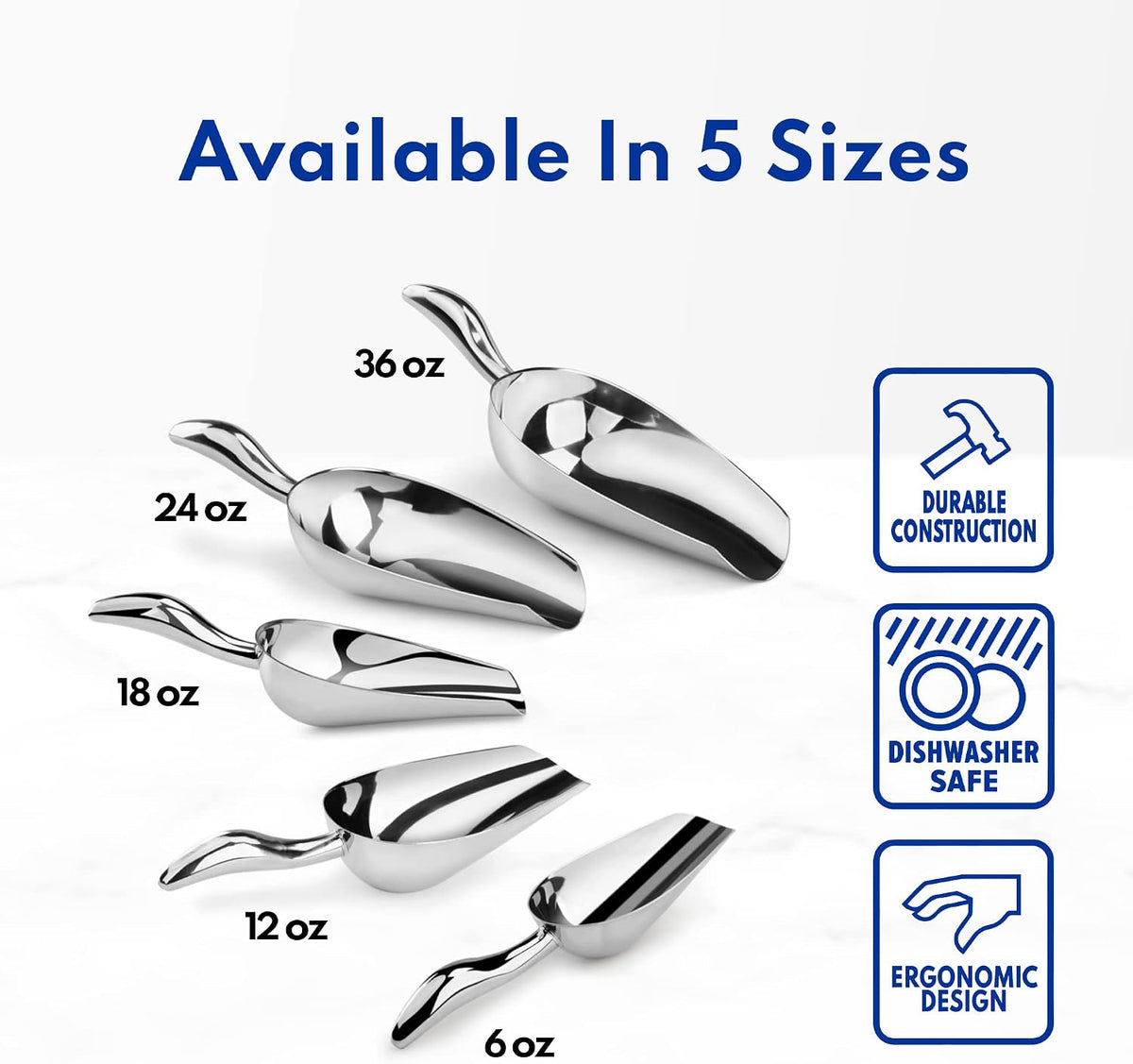 New Star Foodservice Stainless Steel Scoop, 6-Ounce