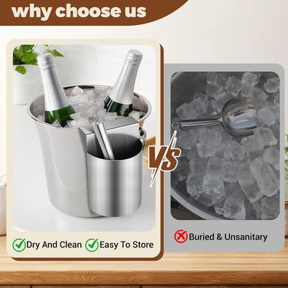 PRETYZOOM Ice Scoop Holder Hanging Organizer, Heavy Duty Metal Storage Box for Fridge Shelf, Ice Maker, Freezer, Supermarket, Home Use