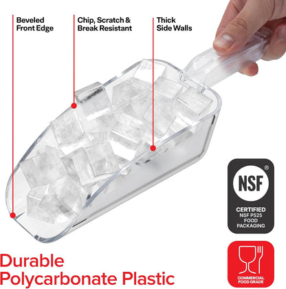 Stock Your Home Ice Scoop, 24 oz, Clear, NSF Certified, Foodservice