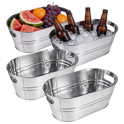 4-Pack 3 Gallon Drink Buckets, Ice Bucket, Beverage Buckets for Party