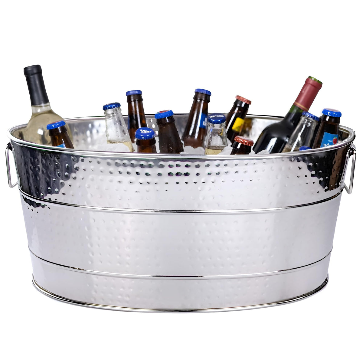 BREKX Heavy-Duty Stainless Steel Beverage Tub for Parties, Large, Oval