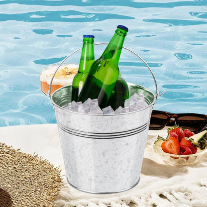 15 Pack 6 Inch Galvanized Bucket, Metal Buckets for Party, Silver Ice Buckets for Party, Easter Decor, Ice Cooler, Home Decor