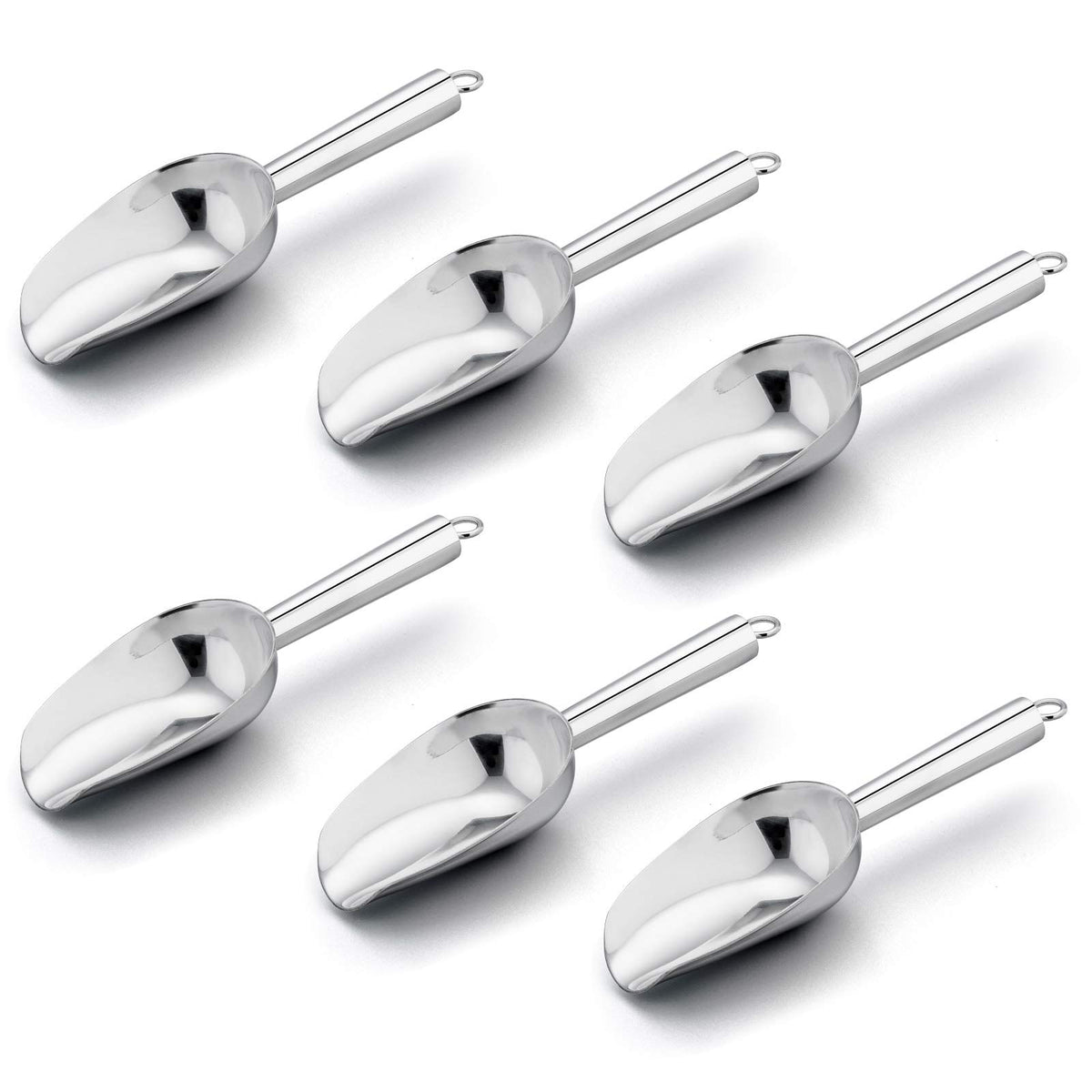 E-far Mini Scoop, 3 Ounce Stainless Steel Kitchen Utility Scoops, 4 Pack