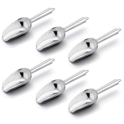 E-far Mini Scoop, 3 Ounce Stainless Steel Kitchen Utility Scoops, 4 Pack