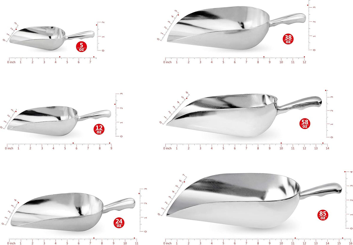 New Star Foodservice 34509 Cast Aluminum Ice Scoop, 5-Ounce, Silver