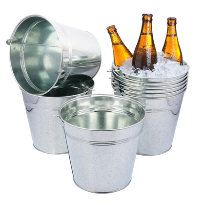 3 Pack 15.3" x 9" x 6" Red Metal Galvanized Tub with Handles, 3 Gallon Large Beverage Tubs for Parties, Beer, Wine, and Cocktails, Rust-Proof and Durable Ice Buckets