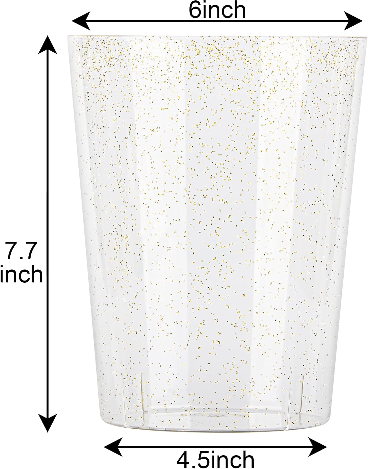 Tiawudi 12 Pack Plastic Ice Bucket For Parties, Gold Glitter Clear Wine Cooler for Wedding, Good as One Large Champagne Chiller Or Classic Wine Bottle Chiller