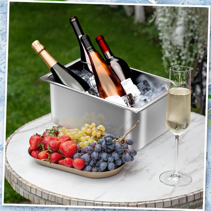 meekoo 2 Pack 9 Liters Stainless Steel Ice Buckets for Freezer Wine Bucket