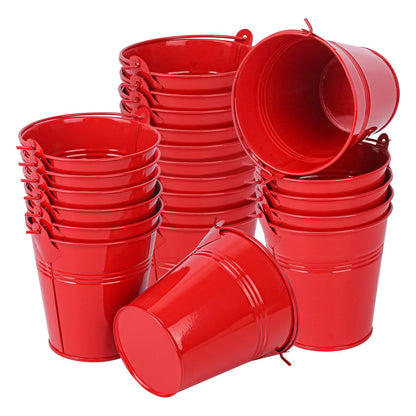 12 Pack 7 Inch Large Galvanized Ice Buckets with Handles, 100 OZ Metal Bucket for Beer, Wine, Champagne, Parties, BBQs, Tailgating, and Elegant Centerpieces