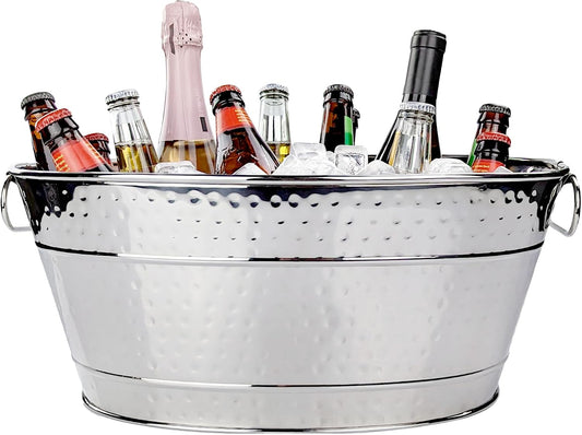 BREKX Stainless Steel Beverage Tub for Parties, Medium (4 Gal), Oval