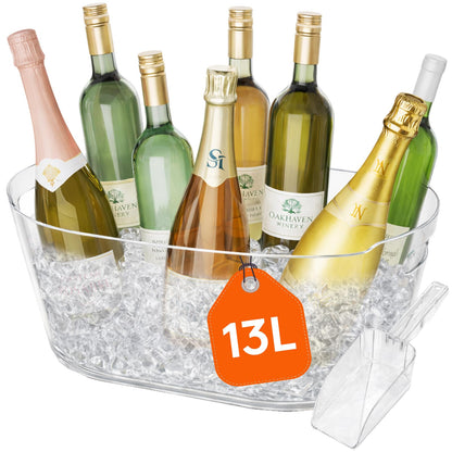 Lifewit 6.5L Plastic Ice Bucket for Parties with Handle & Scoop, 2 Pcs