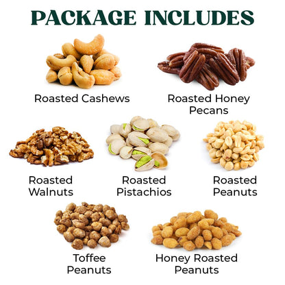Nuts gift Basket, a Variety of Freshly Roasted Nuts